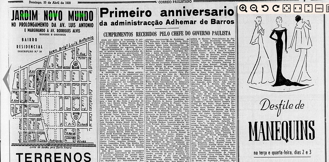 Venda de terrenos em 1939