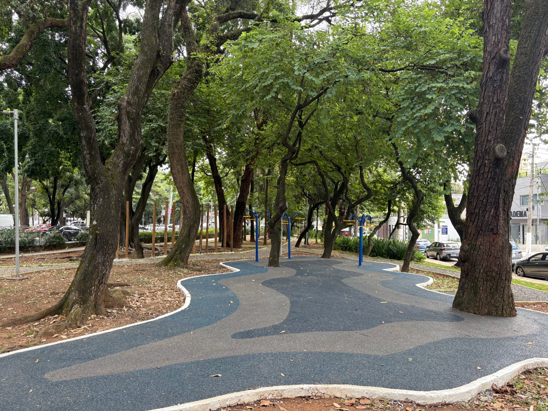 Fotos da Praça David Nasser: pump track, playground, cachorródromo, mesas de jogos, academia ao ar livre e caminhos arborizados